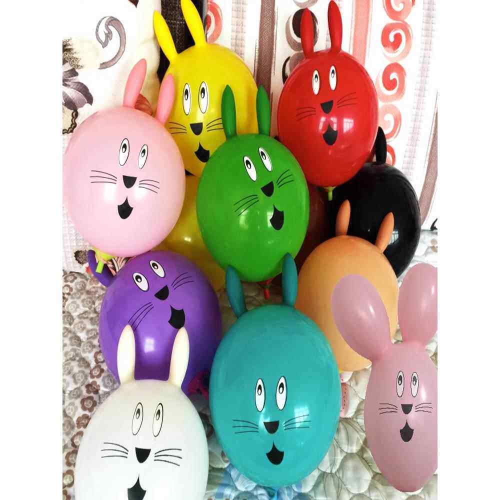加厚儿童卡通无毒防爆气球兔子多款异形多彩宝宝玩具汽球套餐安全