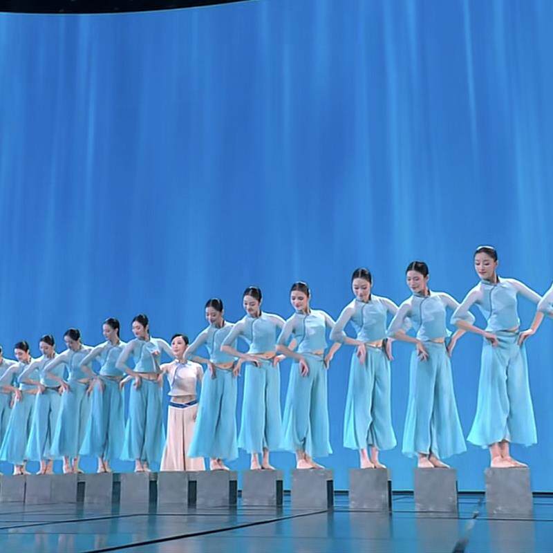 春晚碇步桥舞蹈服女童中国风古典舞演出服群舞专用服装