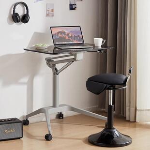 办公气动升桌自电动可移动KRE脑演讲讲台桌子写字习学书 站立降式