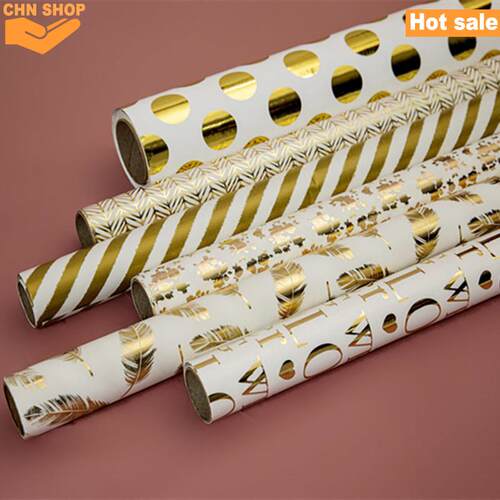 Birthday wrapping paper Gold foil Gift box wrapper Christmas