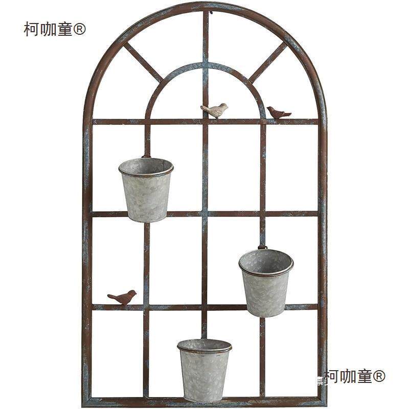 铁艺墙面厅地中海壁挂上装萝饰画阳台客绿墙柯咖童壁壁饰墙花架子