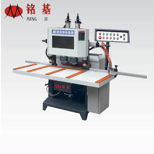 木工锁孔机铭基特价直供MXZ2060B双头门锁榫槽机立式双头榫眼机