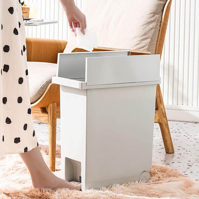 大容量脚踩缓降垃圾桶厨房客厅化妆室办公室脚踏纸篓带盖子有滑轮