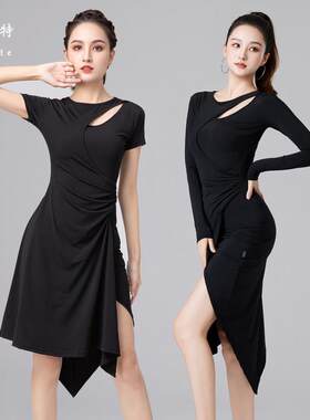 拉丁舞服连身裙夏季新款成人女比赛舞蹈服练功服性感洋装国标舞