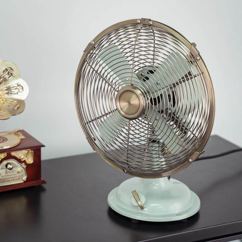 SUNKO8寸复古小风扇老式怀旧家用办公室桌面金属小型台扇电风扇