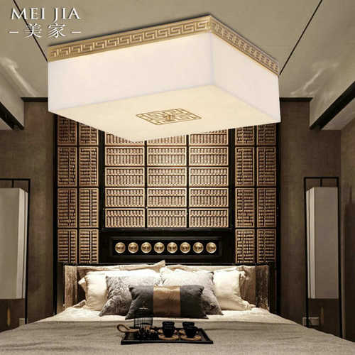 中式简约全铜吸顶灯卧室书房客房吸顶灯酒店大气别墅过道楼梯灯具