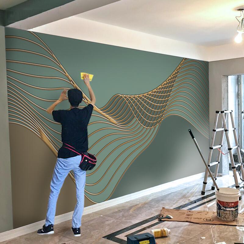 3d北欧轻奢壁纸简约现代墙纸客厅电视背景墙壁画卧室沙发墙布壁布