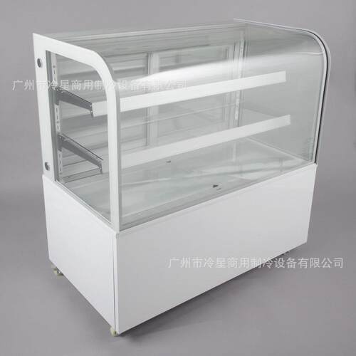 白色蛋糕展示柜水果冷藏保鲜柜商用甜品110V60HZ弧形风冷立式柜