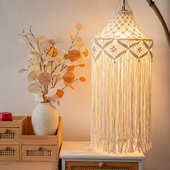 手工编织灯罩波西米亚流苏软装 饰北欧酒店创意挂毯家居 吊灯民宿装
