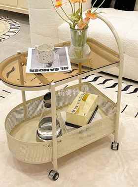 奶风油动可移沙发侧边边几置物架客厅简68560约小茶几床小型推边