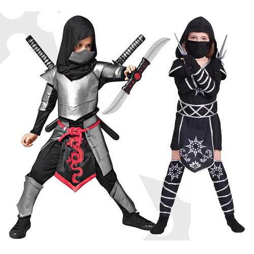 万圣节儿童服装男女童幻影忍者cos服日式夜行者角色扮演出服
