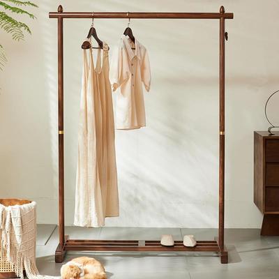 正品华金巢黑卧胡桃色乌木衣帽架中室古风全实木落地式挂衣架置物