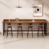 实木现代简1约台吧台靠窗靠家阳用高脚桌椅合桌子墙简约长条组挡