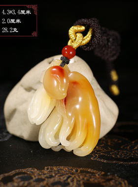 【收藏投资】寿山巧色结晶三彩芙蓉石吉祥佛手挂件礼品把件P10073