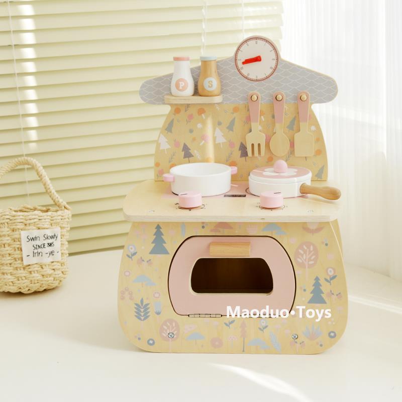 儿童早教益智玩具过家家厨房玩具套装宝宝做饭厨具木制仿真做饭MS