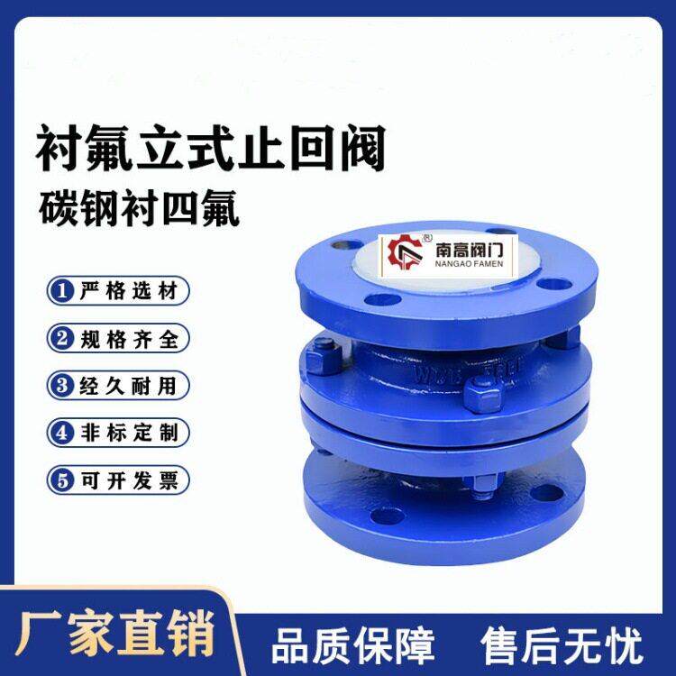 H42F46-16C 立式止回阀 衬氟止回阀 耐腐蚀止回阀DN25 DN50