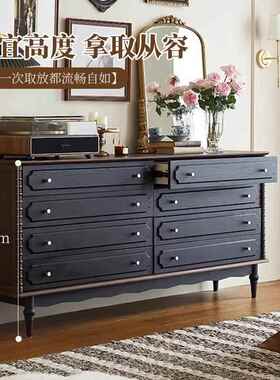 法式复古实木卧客室F16#储物柜中床尾古风厅收纳柜餐餐边柜厅家用