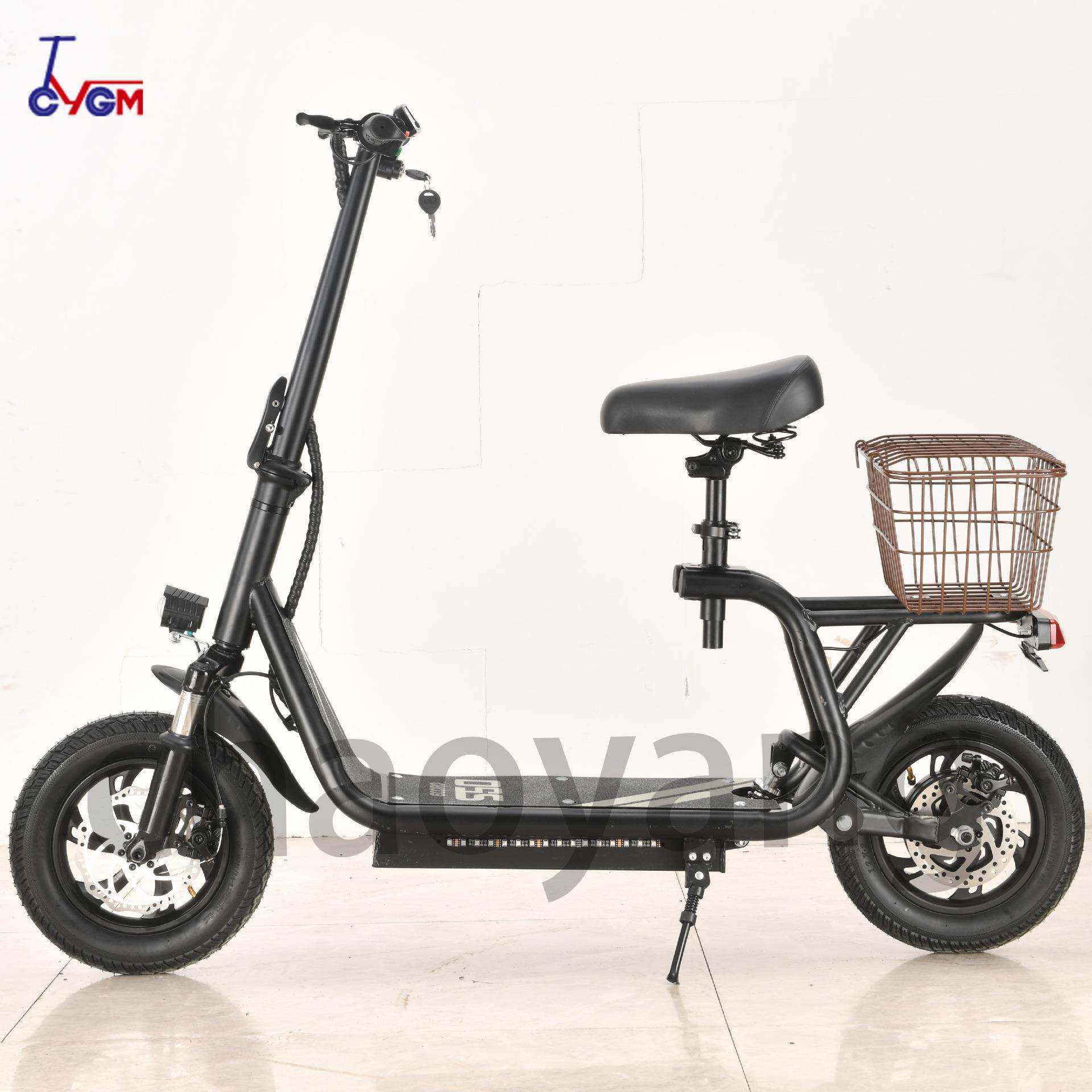 电动小哈雷12寸便携48V500W800W代步踏板车锂电铝合金电动滑板车