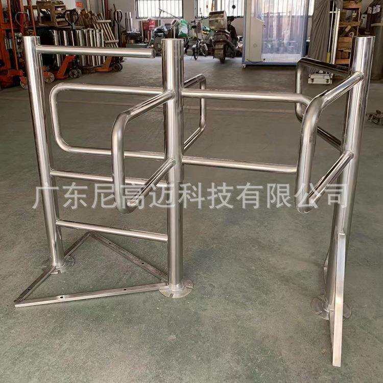 人行半高十字旋转单限闸机银行车站排队单向旋转通道门不锈钢滚匝