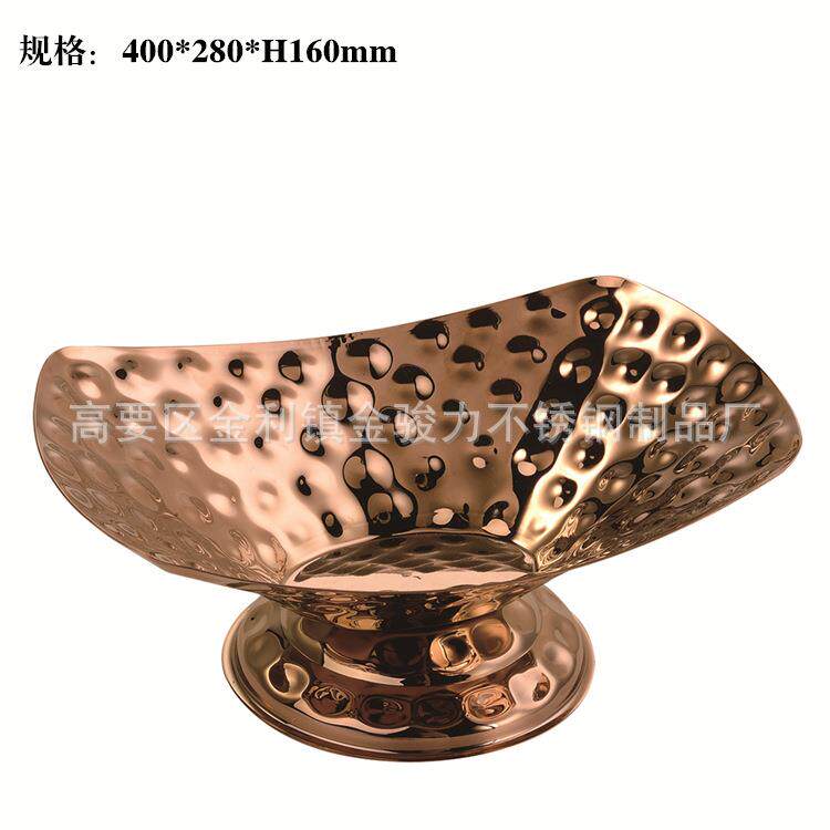 不锈钢锤点果盘自助餐豪华食物展示盘创意造型刺身盘冷菜沙拉盘