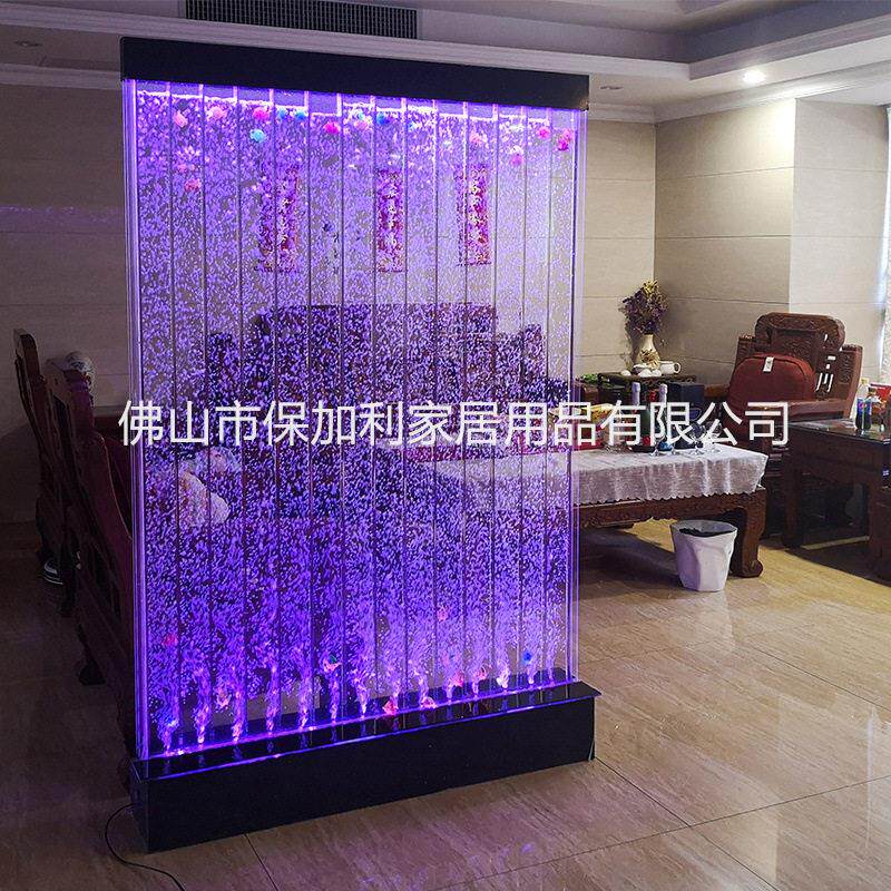 大型水幕墙气泡屏风客厅水景隔断玄关装饰酒柜流水帘创意水舞鱼缸