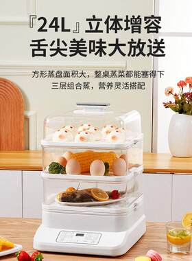 德国原装进口电蒸锅多功能家用三层早餐机大容量蒸煮一体锅