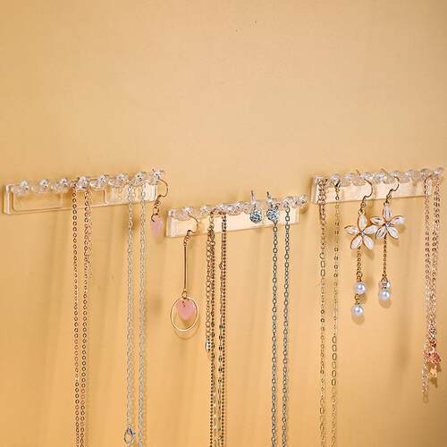 Wall-mounted jewelry organizer hook for necklaces, bracelets