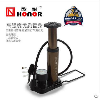 气泵脚踏山地自行车便携式耐打气筒充家用 欧电动车高压脚踩迷你