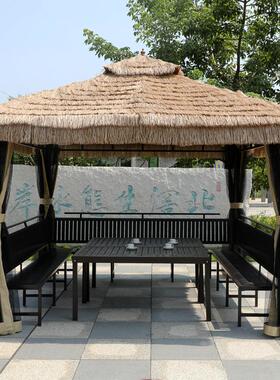 户外凉亭别墅庭249院园农花屋家棚乐院子毛草小木稻草室外亭子茅
