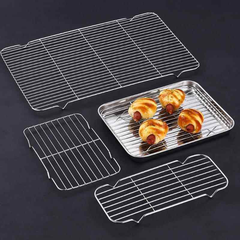 不锈钢有脚凉网平烧烤网烤箱网架面包烘焙滤水架隔长方形沥油网架,厨房/烹饪用具,烧烤网,淘宝优惠券,粉丝福利购,淘宝优惠卷