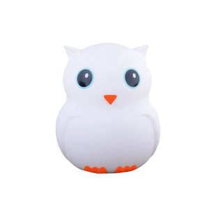 大号猫头鹰硅胶小夜灯拍拍变色灯新奇特led小夜灯充电氛围灯