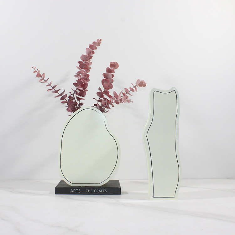 北欧轻奢立体几何花器创意金属插花家居酒店桌面花瓶样板间装饰品