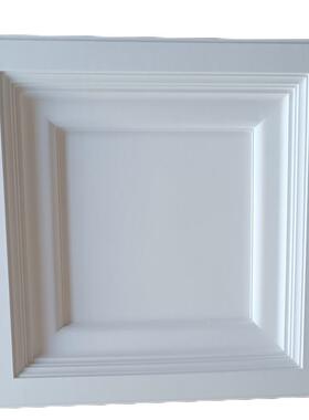 雕花PU灯盘装饰别墅客厅天花板轻奢吸顶吊饰立体方形材料仿石膏盘