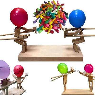 Balloon Bamboo Man Battle Wooden Robot Battle Game for Two F