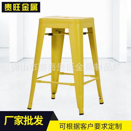 佛山厂家铁艺凳子酒吧椅前台高脚凳奶茶店吧凳金属铁椅奶茶店
