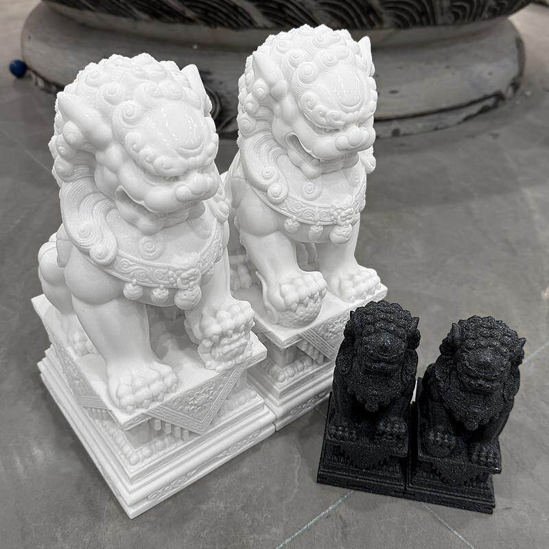 汉白玉石狮子石雕摆件一对家用客厅大门口看门窗台阳台狮子墓前