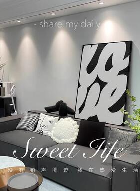 北欧黑白极景简kk514沙发背饰画字母墙艺术客厅挂画装抽象落地画