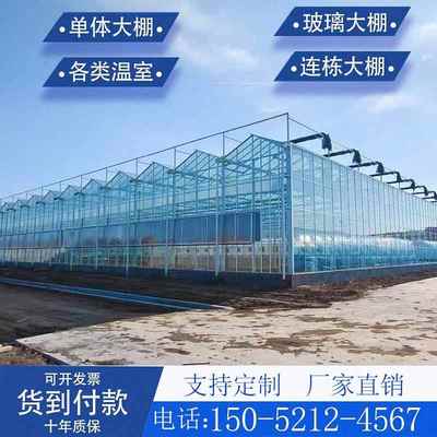纹络联栋玻璃温室大棚骨架新型阳光房智能控制系统花卉科研观光