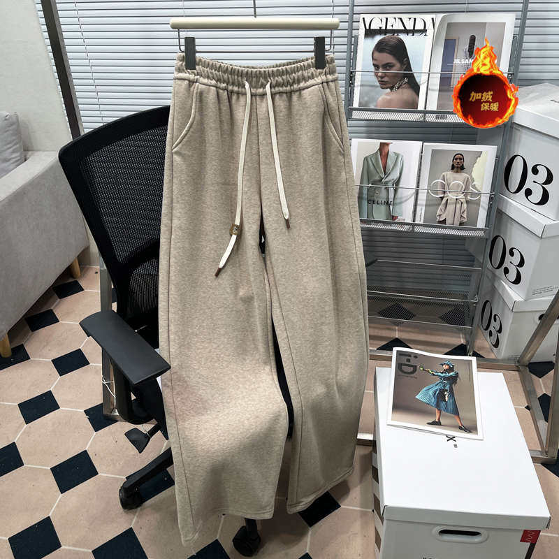 胡子叔大码秋冬200斤加绒加厚软糯直筒裤松紧腰抽绳休闲阔腿裤女,女装/女士精品,大码裤装,淘宝优惠券,粉丝福利购,淘宝优惠卷