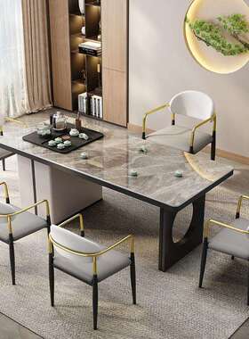 KLH阳台喝茶桌组合茶轻几泡奢茶一体厅茶几桌现代简约客茶桌岩板