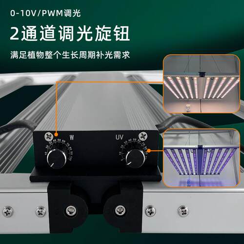折叠款植物灯1100W全光谱农场种植灯可调光10灯条led植物生长补光