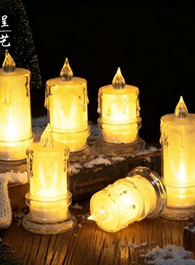 led电子蜡烛灯婚庆派对装饰引路灯蜡烛电子亚克力仿真摆件装饰蜡