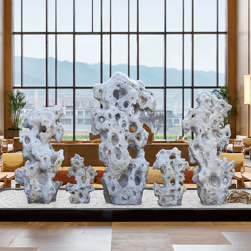 摆件观仿真布置庭院户外景观中式装饰太湖石花园落地造景双面假山