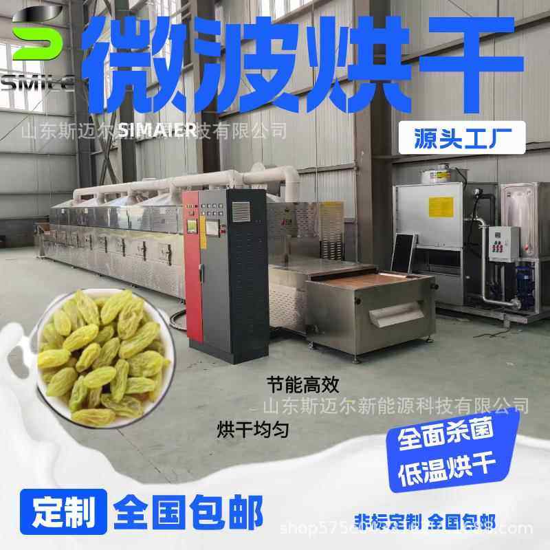 大枣葡萄干杀菌设备果脯灭菌杀虫卵机枸杞烘焙机微波烘干设备
