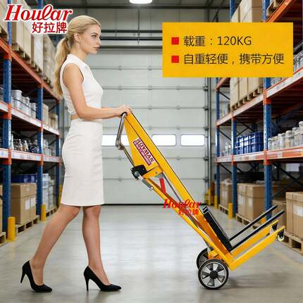 120kg升1.05米迷你型手摇叉车升车小型手摇机械堆车行李车