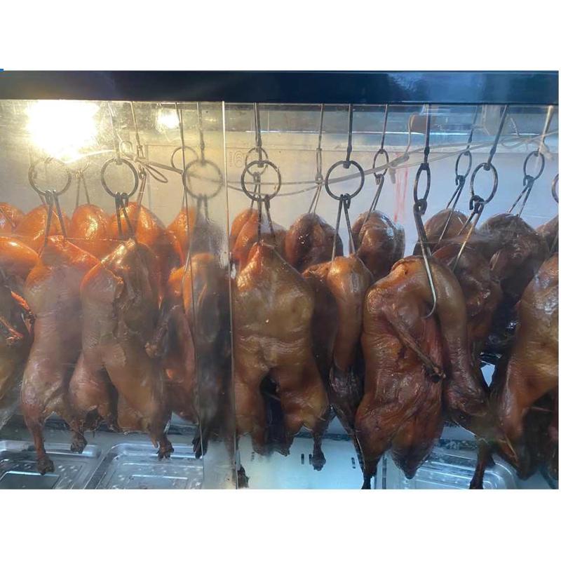 北京烤鸭挂烤鸡烤脆皮五花肉加热展示箱商用不锈钢挂杆烤鸭保温柜