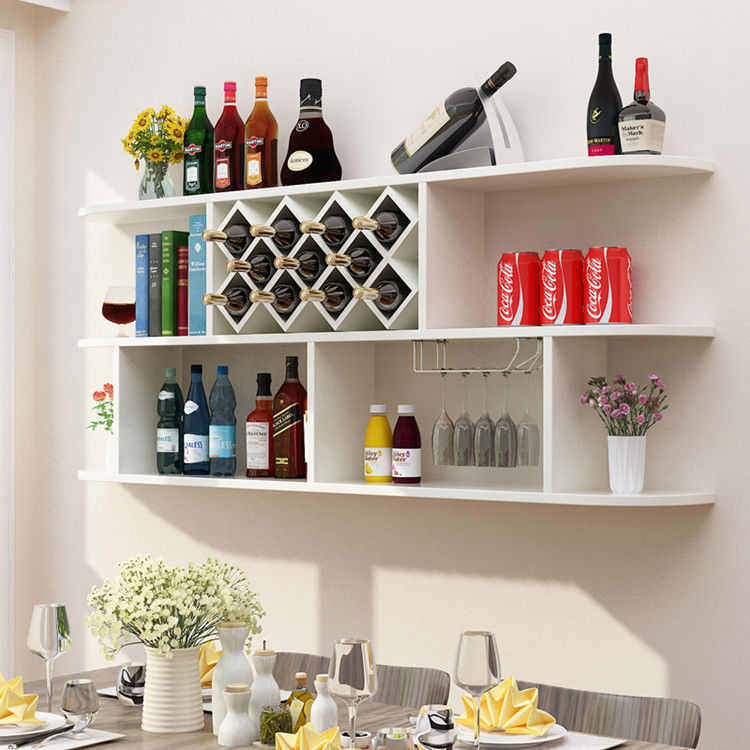 简约家用酒架墙上吊柜悬挂实木格子餐厅挂墙壁挂红酒柜墙壁吧台架,餐饮具,酒架,淘宝优惠券,粉丝福利购,淘宝优惠卷