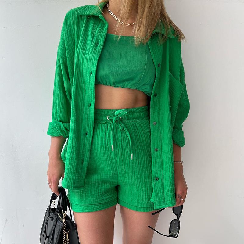 casual fashionable size large shorts drawstring waist high