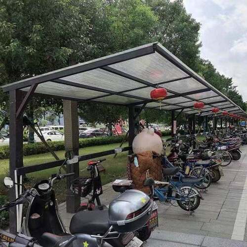 充电桩停车棚户外遮阳挡雨PC阳光板车篷安装钢结构景观遮雨帐篷