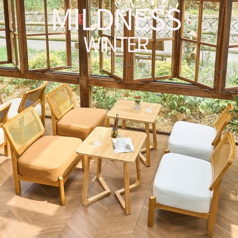 实木藤编沙发茶几组合小户型单双人三人客厅酒店民宿出租房洽谈椅